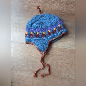 Vintage Lost Horizons 100% Wool Fair Isle Hat with Ear Flaps Multicolor